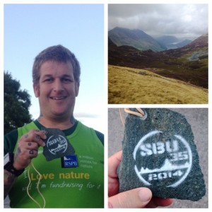 Tristan Reid at the finishing line of the St Begas Ultra Marathon